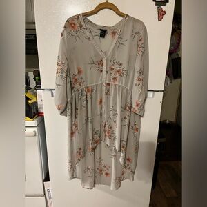 Torrid Size 2 Women's Top‎ Lexie Floral Chiffon Hi Lo Babydoll Tunic